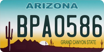 AZ license plate BPA0586