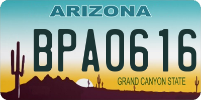 AZ license plate BPA0616