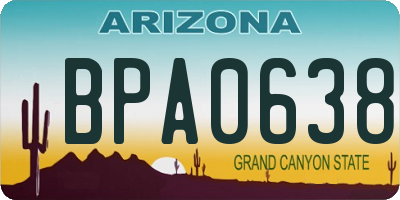 AZ license plate BPA0638