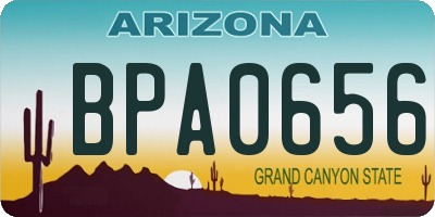 AZ license plate BPA0656