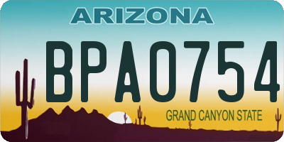AZ license plate BPA0754