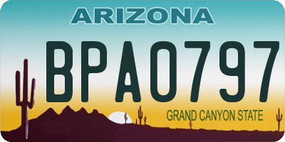 AZ license plate BPA0797