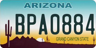 AZ license plate BPA0884