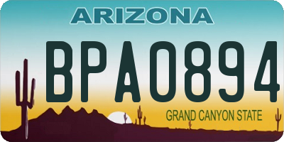 AZ license plate BPA0894