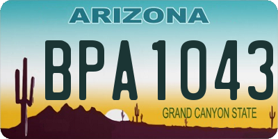AZ license plate BPA1043
