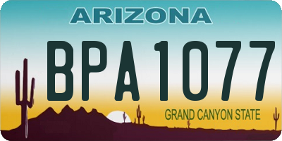 AZ license plate BPA1077