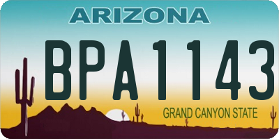 AZ license plate BPA1143