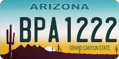 AZ license plate BPA1222