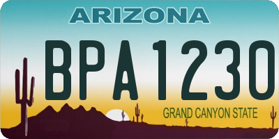 AZ license plate BPA1230