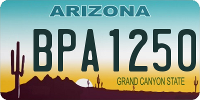AZ license plate BPA1250