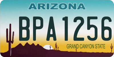 AZ license plate BPA1256