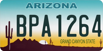 AZ license plate BPA1264