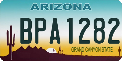 AZ license plate BPA1282