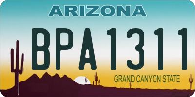 AZ license plate BPA1311
