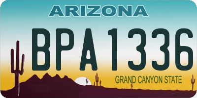AZ license plate BPA1336