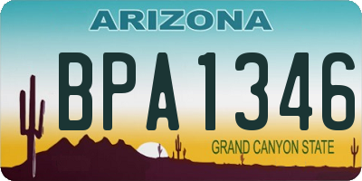 AZ license plate BPA1346