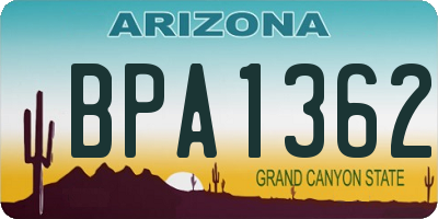 AZ license plate BPA1362