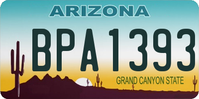 AZ license plate BPA1393