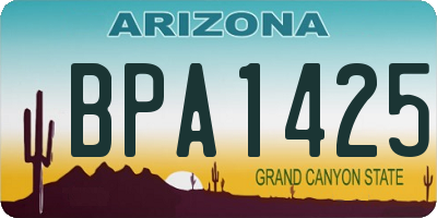 AZ license plate BPA1425