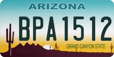 AZ license plate BPA1512