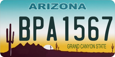 AZ license plate BPA1567