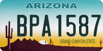 AZ license plate BPA1587
