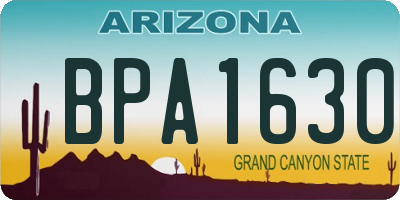 AZ license plate BPA1630