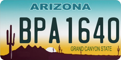 AZ license plate BPA1640