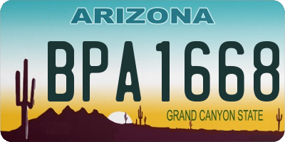 AZ license plate BPA1668