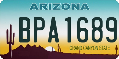AZ license plate BPA1689