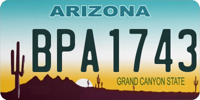 AZ license plate BPA1743