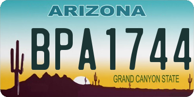 AZ license plate BPA1744