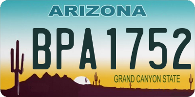 AZ license plate BPA1752