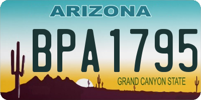 AZ license plate BPA1795