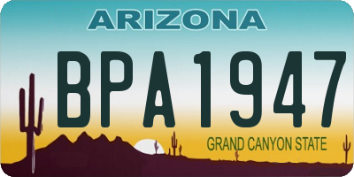 AZ license plate BPA1947