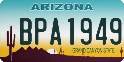 AZ license plate BPA1949