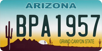 AZ license plate BPA1957