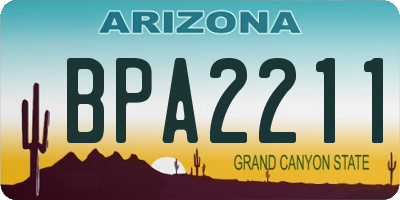 AZ license plate BPA2211