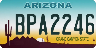 AZ license plate BPA2246