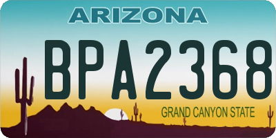 AZ license plate BPA2368