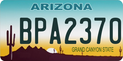 AZ license plate BPA2370