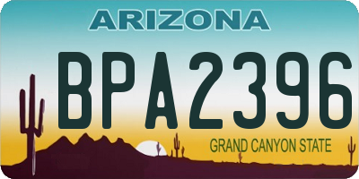 AZ license plate BPA2396