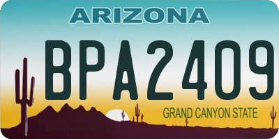 AZ license plate BPA2409