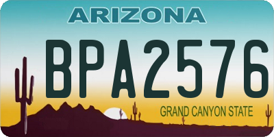 AZ license plate BPA2576