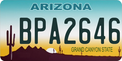 AZ license plate BPA2646
