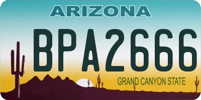 AZ license plate BPA2666