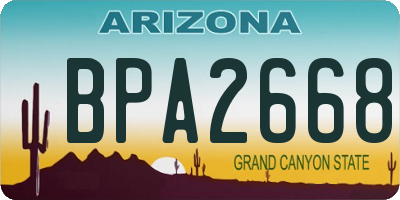 AZ license plate BPA2668
