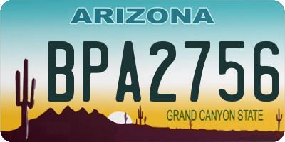 AZ license plate BPA2756
