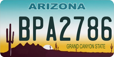 AZ license plate BPA2786