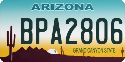 AZ license plate BPA2806